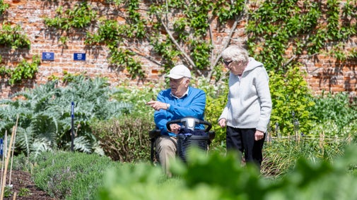 Visitors enjoying the walled garden